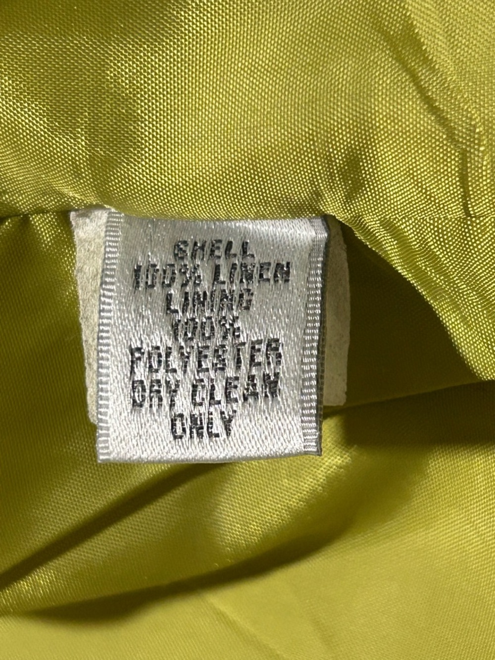 VTG Larry Levine Chartreuse Linen Suit, Cropped Jacket, Wide Leg Pants - Size 12 - Picture 10 of 11